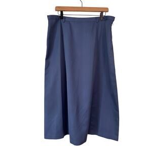 Appleseeds Womens Modest Blue Midi A Line Skirt with Pockets Size 18M